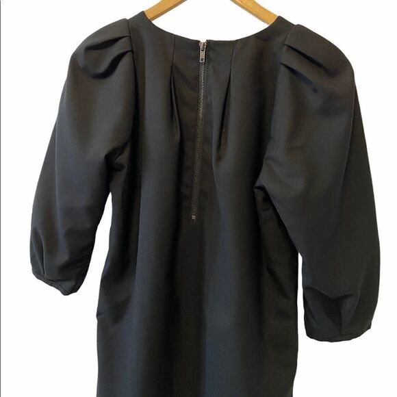 VERO MODA Black Puff Sleeve Draped Pockets Dress S - Picture 5 of 5